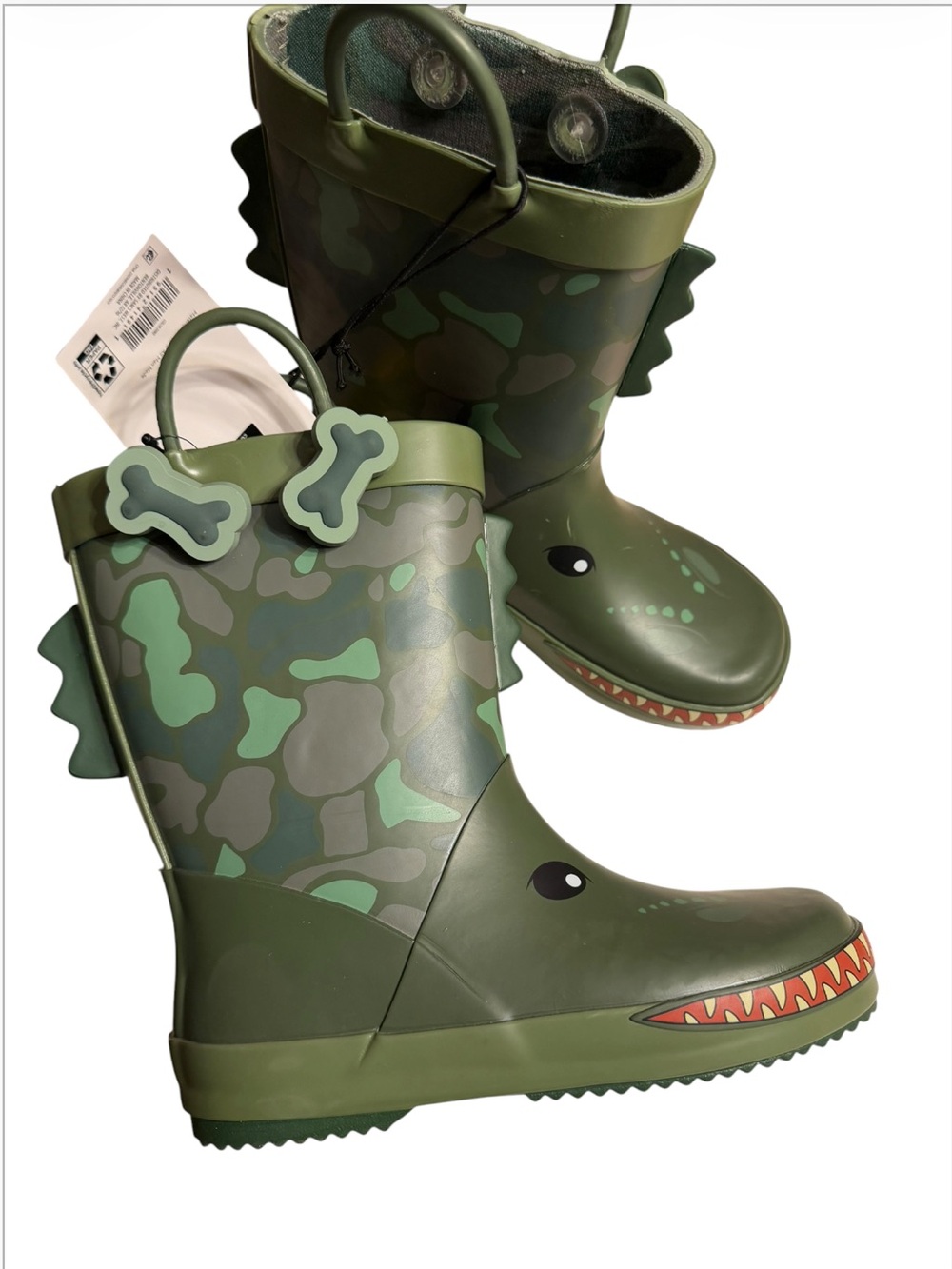 Members Mark Dino Camo Rain Boots Waterproof NWT Size 11/12